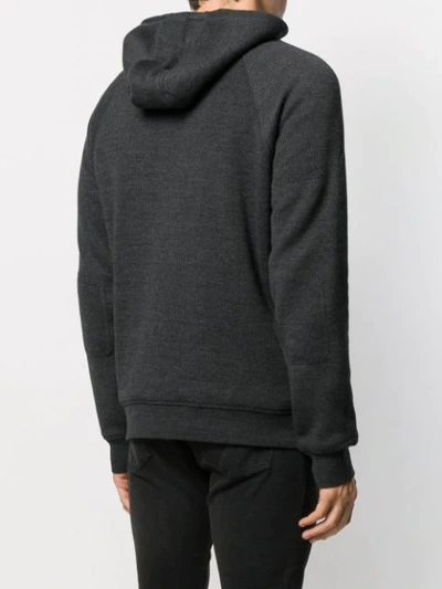 Shop John Varvatos Knitted Hooded Jacket In Grey