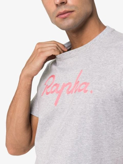 Shop Rapha Logo Embroidered T-shirt In Grey