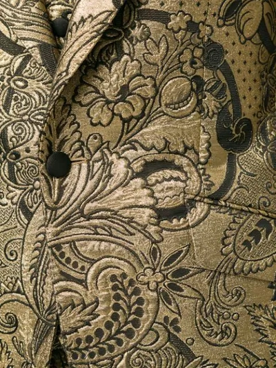 Shop Dolce & Gabbana Floral Brocade Two-piece Suit In Gold