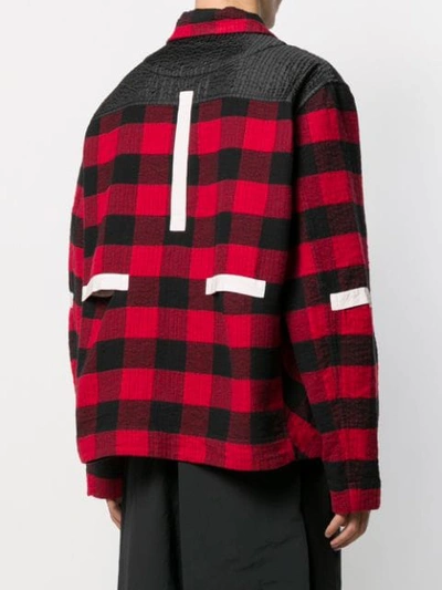 Shop Craig Green Panelled Checked Flannel Jacket In Red