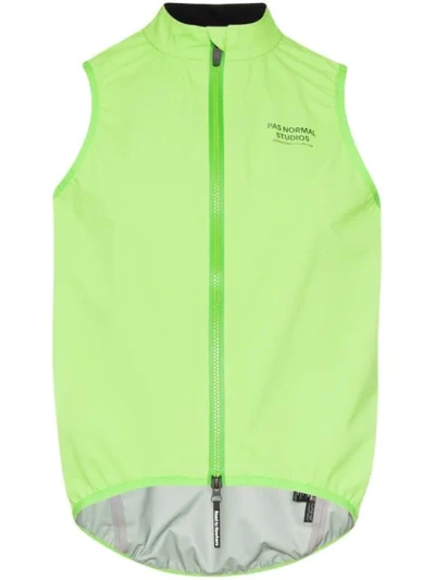 Shop Pas Normal Studios Panelled Logo Print Sports Jacket In Green