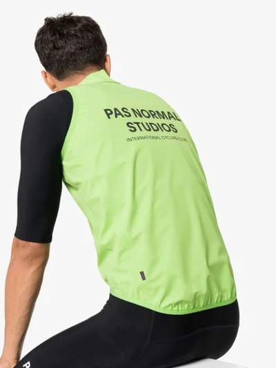 Shop Pas Normal Studios Panelled Logo Print Sports Jacket In Green