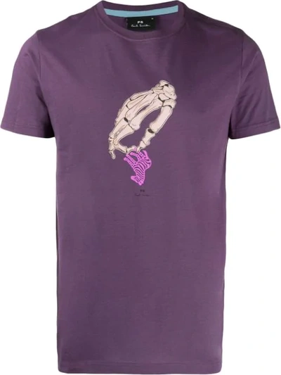 Shop Ps By Paul Smith Skeleton Print T-shirt In Purple