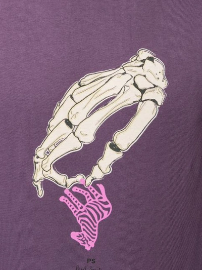 Shop Ps By Paul Smith Skeleton Print T-shirt In Purple