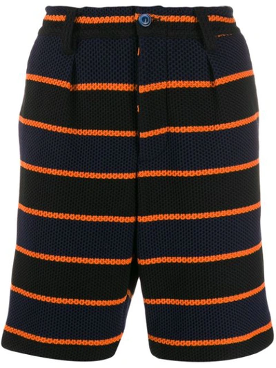 Shop Marni Striped Shorts In Blue