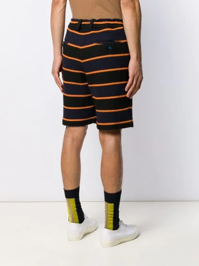 Shop Marni Striped Shorts In Blue