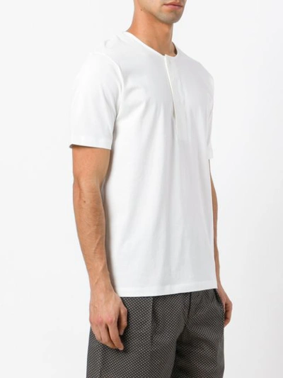 Shop Lemaire Henley T-shirt In White