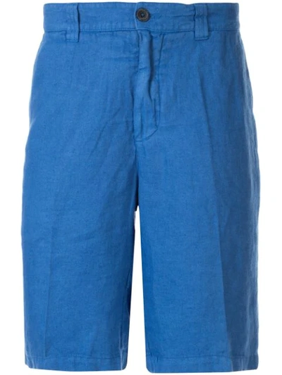 Shop 120% Lino Crease Effect Bermuda Shorts In Blue China