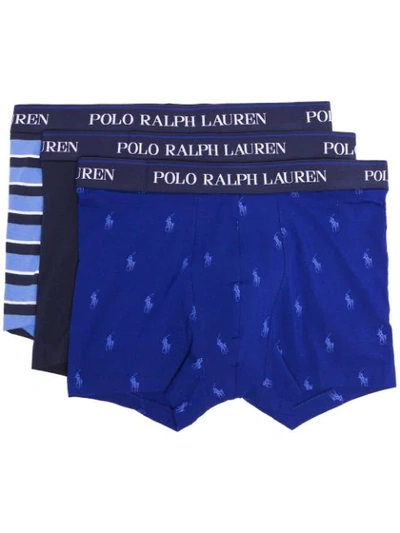 POLO RALPH LAUREN 四角裤三件组 - 蓝色