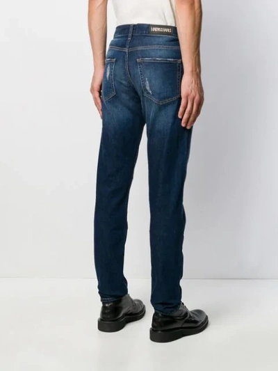 Shop Lords And Fools King Patch Straight Jeans In Blue