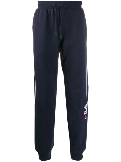 Shop Fila Contrast Piped Track Pants In Blue