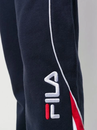 Shop Fila Contrast Piped Track Pants In Blue