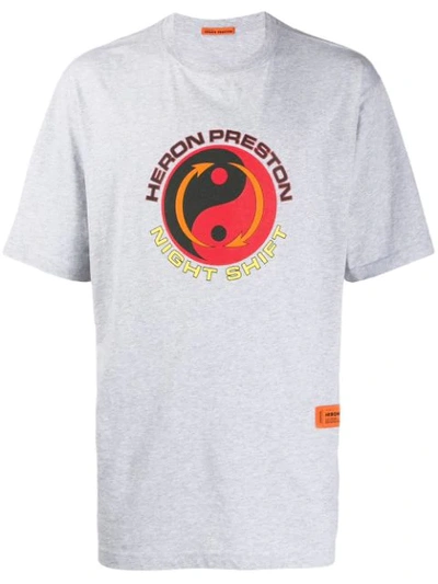 Shop Heron Preston Tao Print Oversized T-shirt - Grey