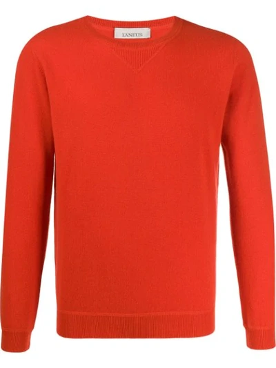 Shop Laneus Crew-neck Cashmere Sweater In Orange