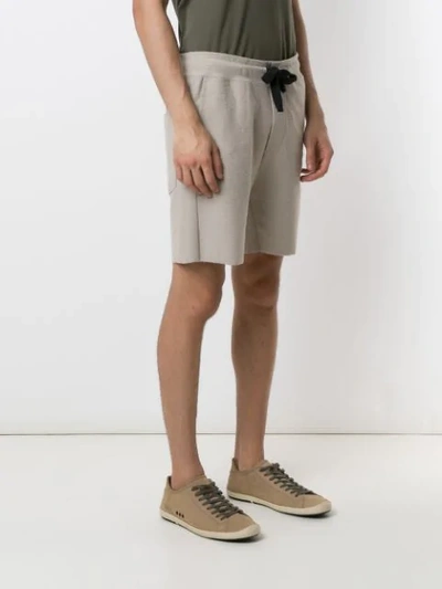 Osklen Ribbed Straight Shorts In Neutrals