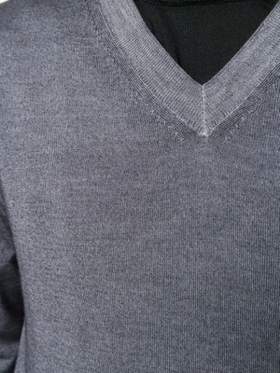 Shop Altea V-neck Knit Jumper In Grey