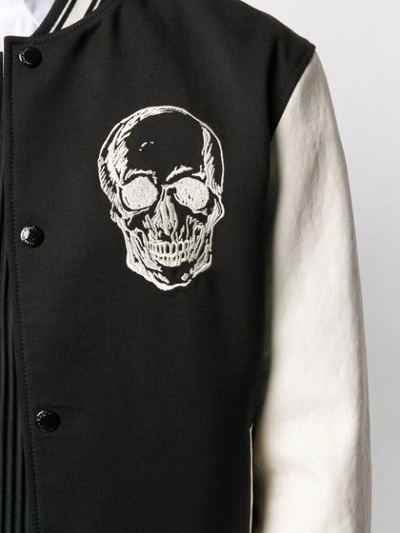 Shop Alexander Mcqueen Skull-embroidery Bomber Jacket In Black