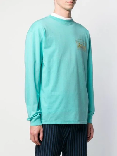 Shop Aries Logo Print Sweatshirt In Blue