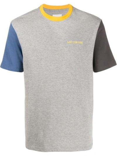 Shop Aimé Leon Dore Colour Blocked T-shirt In Grey