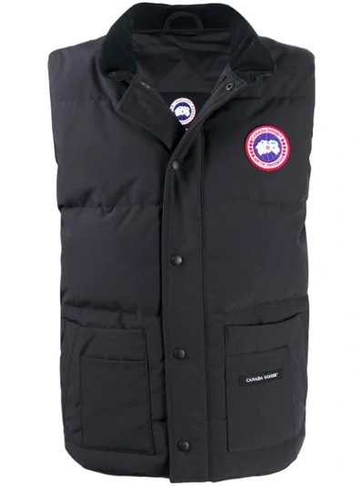 Shop Canada Goose Logo Patch Gilet In Blue