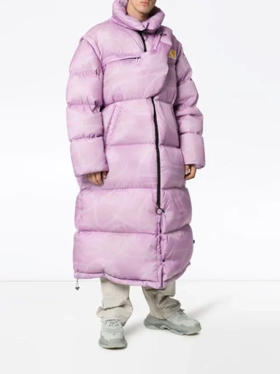 Shop Off-white Oversized Padded Coat In Purple