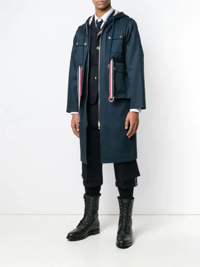 Shop Thom Browne Detachable Vest Mackintosh Parka In Blue