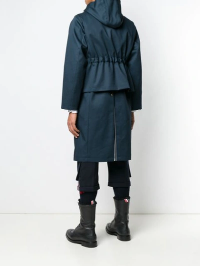 Shop Thom Browne Detachable Vest Mackintosh Parka In Blue