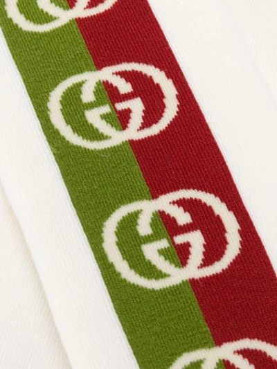 GUCCI INTARSIA WEB LOGO SOCKS - 白色