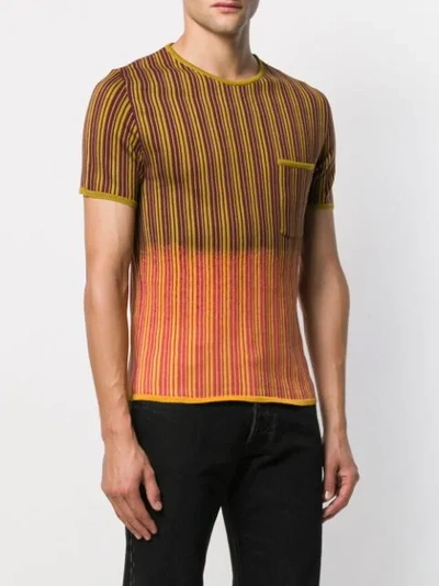 Pre-owned Jean Paul Gaultier 1990s Striped Knitted T-shirt In Green