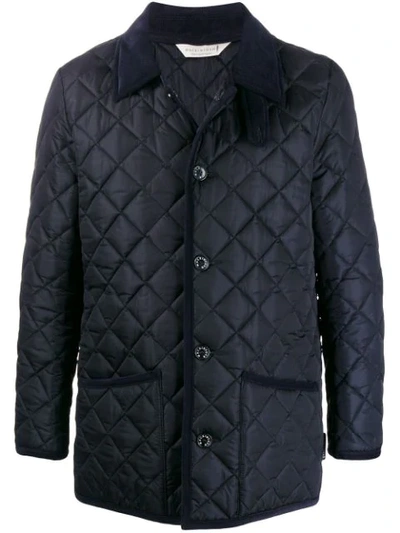 Shop Mackintosh Waverly Navy Nylon Quilted Jacket|gq-1001 In Blue