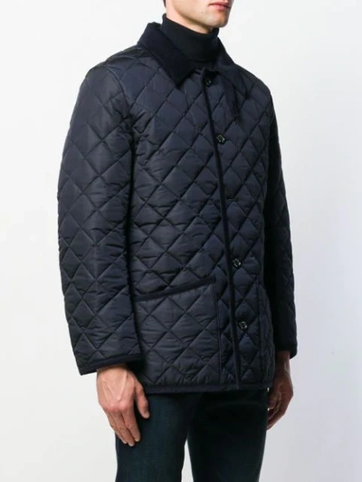 Shop Mackintosh Waverly Navy Nylon Quilted Jacket|gq-1001 In Blue