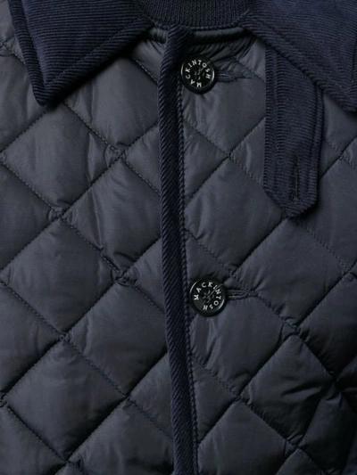 Shop Mackintosh Waverly Navy Nylon Quilted Jacket|gq-1001 In Blue