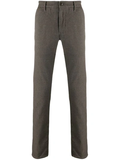 Shop Incotex Micro Pattern Slim Trousers In Brown