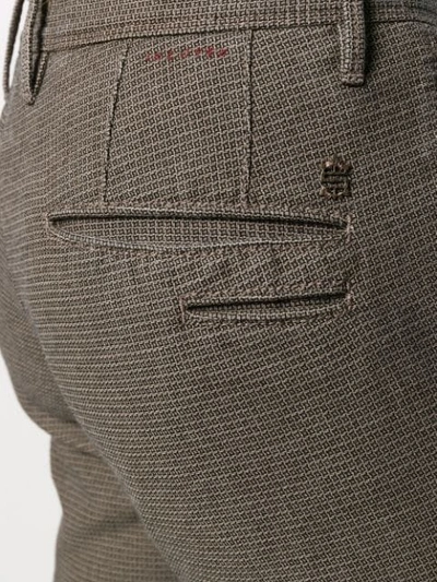 Shop Incotex Micro Pattern Slim Trousers In Brown