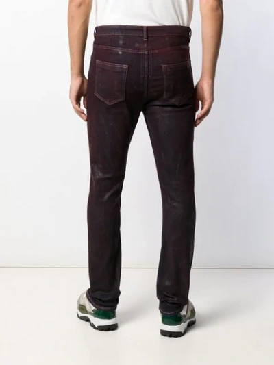Shop Rick Owens Drkshdw Waxed Slim Fit Jeans In Red