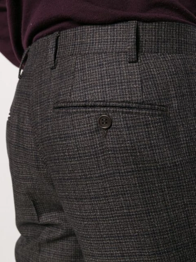 Shop Canali Check Trousers In Brown