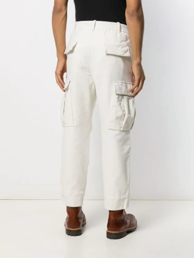 Shop Maison Flaneur Regular Cargo Trousers In White