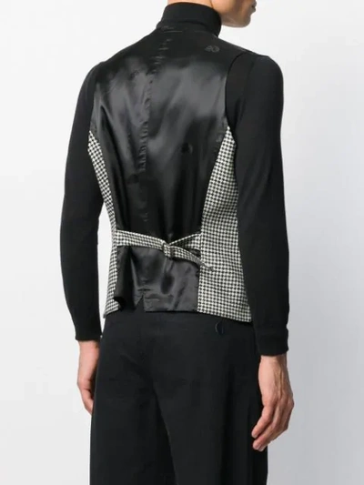 Shop Gabriele Pasini Houndstooth Pattern Waistcoat In 21 White/black