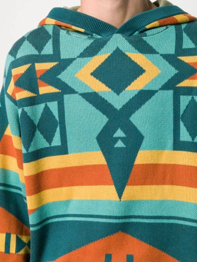 Shop Just Don Geometric Pattern Hoodie In Blue