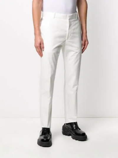 Shop Alexander Mcqueen Straight Leg Tailored Trousers In White