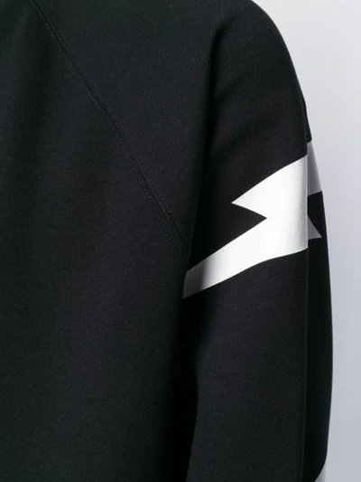 Shop Neil Barrett Thunderbolt Print Hoodie In Black