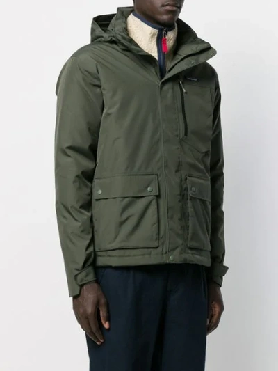 Shop Patagonia Concealed Front Jacket In Green
