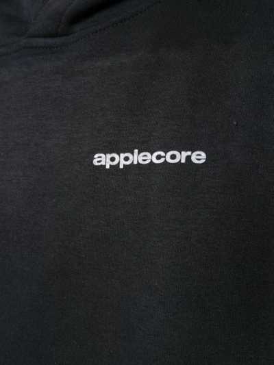 Shop Applecore Logo Printed Sleeveless Hoodie In Black