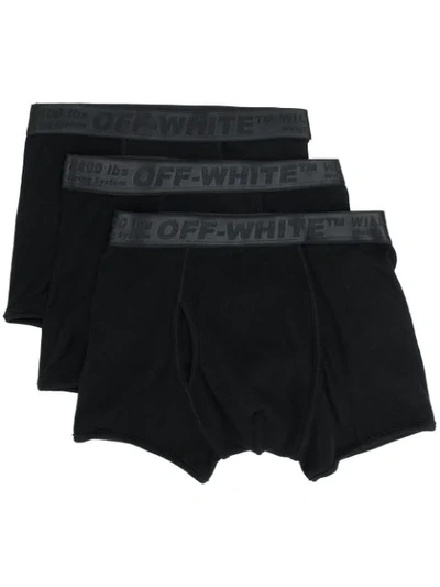 Shop Off-white Tripack Logo Waistband Briefs In Black