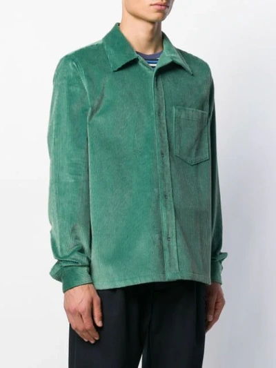 Shop Acne Studios Chest Pocket Corduroy Shirt In Abb-dusty Green
