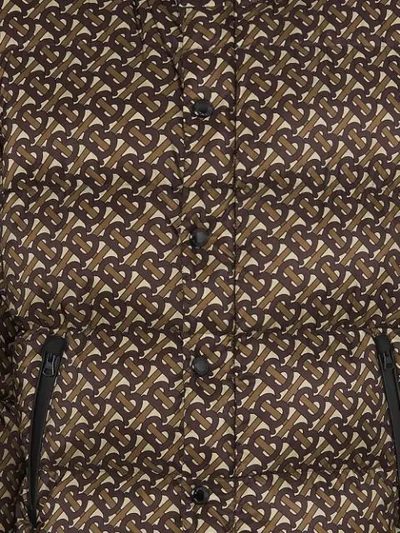 Shop Burberry Detachable Sleeve Monogram Print Puffer Jacket In Bridle Brown