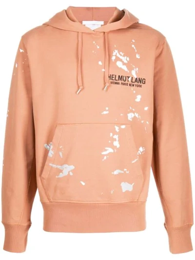 Shop Helmut Lang Kapuzenpullover Mit Bleached-optik In Orange