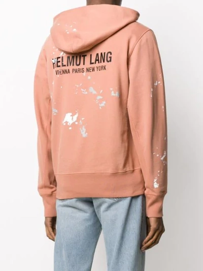 Shop Helmut Lang Kapuzenpullover Mit Bleached-optik In Orange