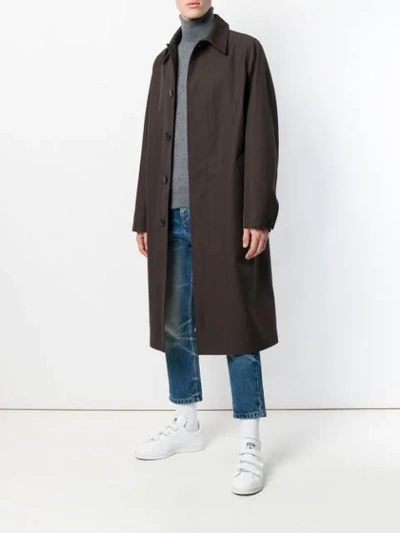 Shop Ami Alexandre Mattiussi Oversize Mac Coat In Brown