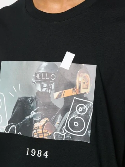 Shop Throwback Daft Punk Print T-shirt In Black